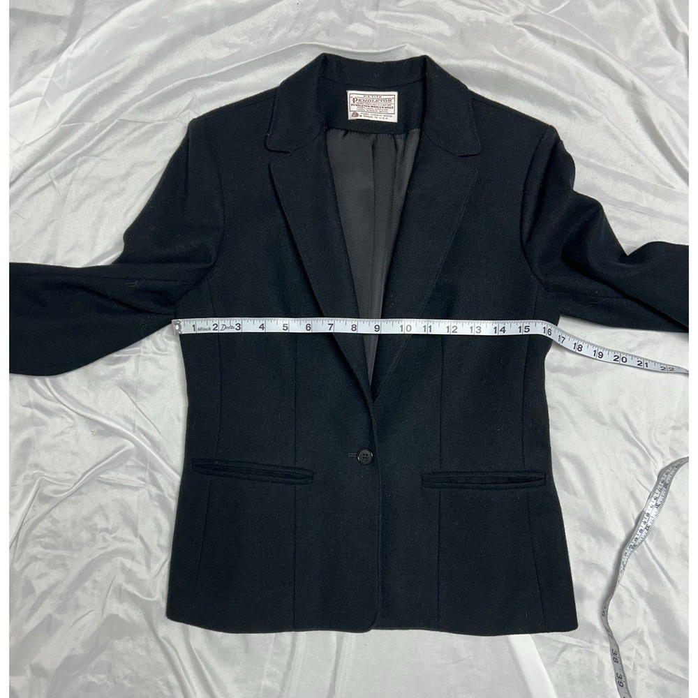Vintage Pendleton Petite Blazer 100% Virgin Wool Black Womens 4P Made in USA - Picture 7 of 12